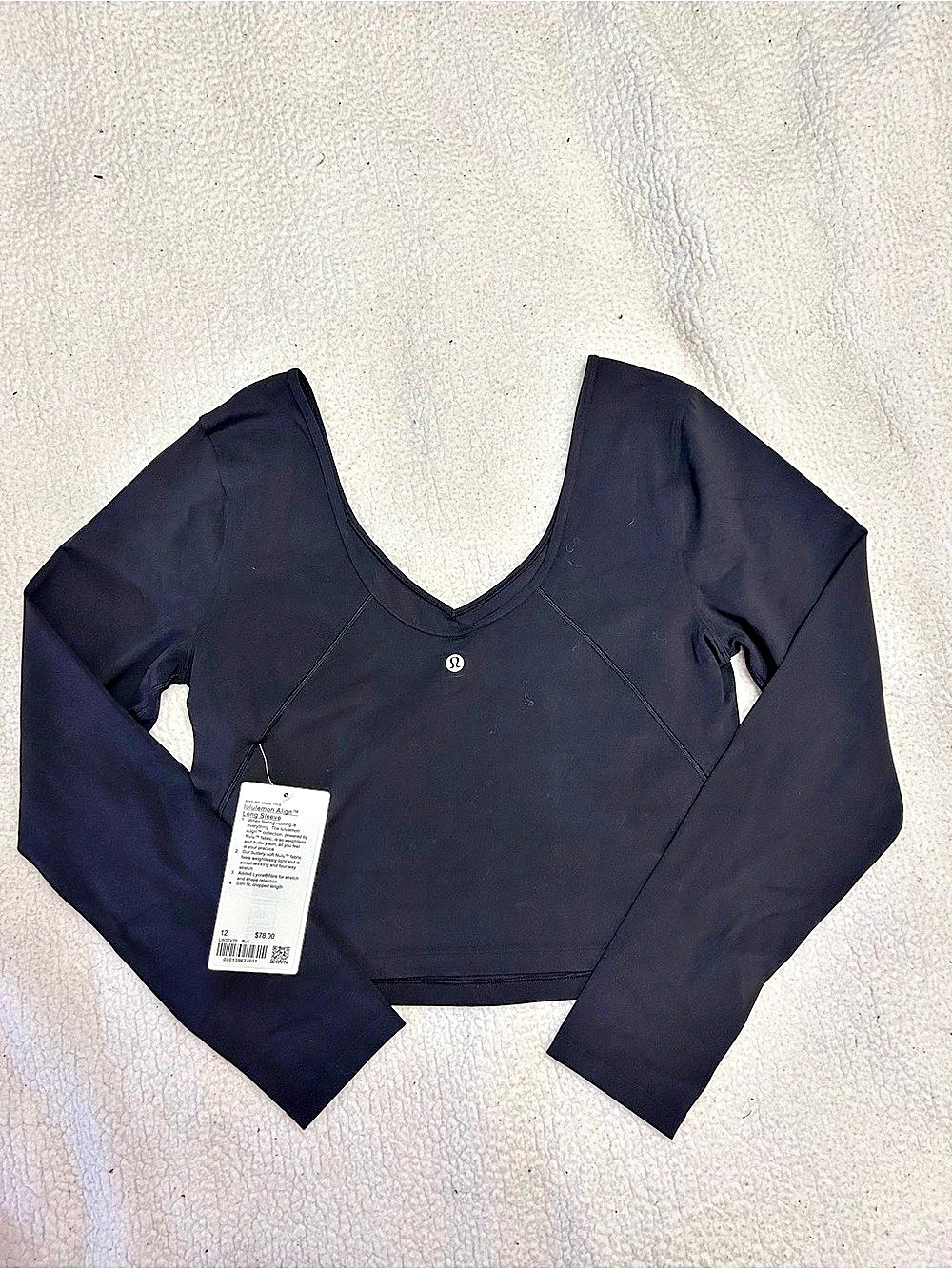 lululemon Align Long Sleeve Shirt Black Long Sleeve Size 12 NW